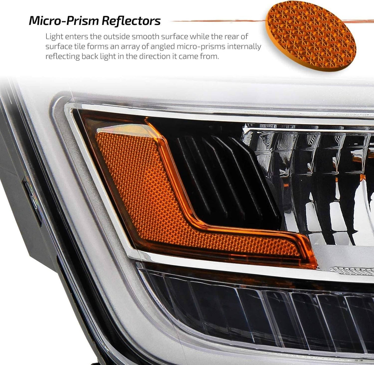 Bethesda Industrial New Right Side Headlights Assembly w/LED DRL For 2016-2019 Ford Explorer Chrome