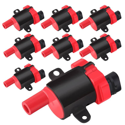 Bethesda Industrial 8 Set Round Ignition Coil and Spark Plug Wire For Chevy Silverado 1500 2500 GMC