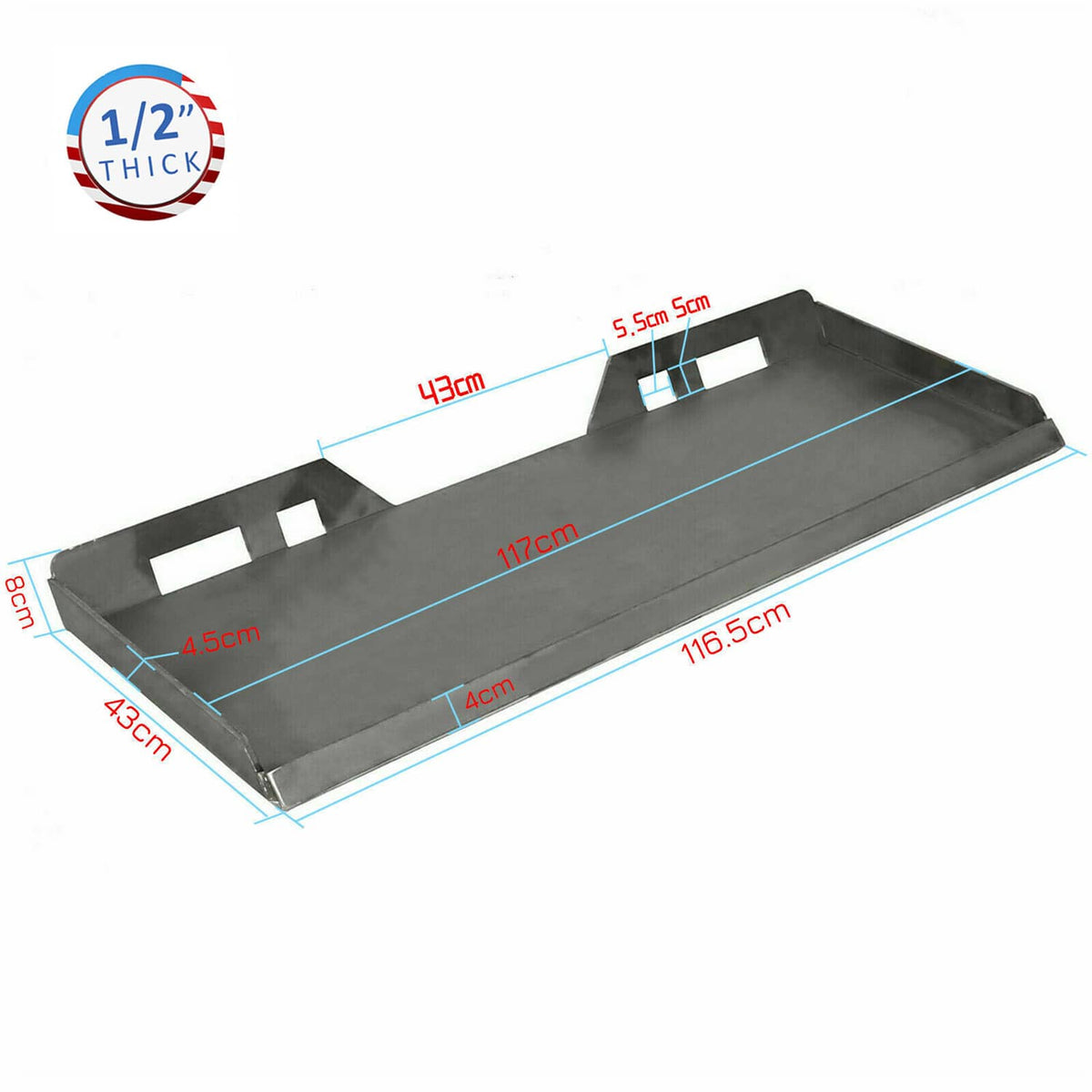Bethesda Industrial Conversion Adapter Latch Box & 1/2" Mount Plate for Skid Steer Quick Tach Attach