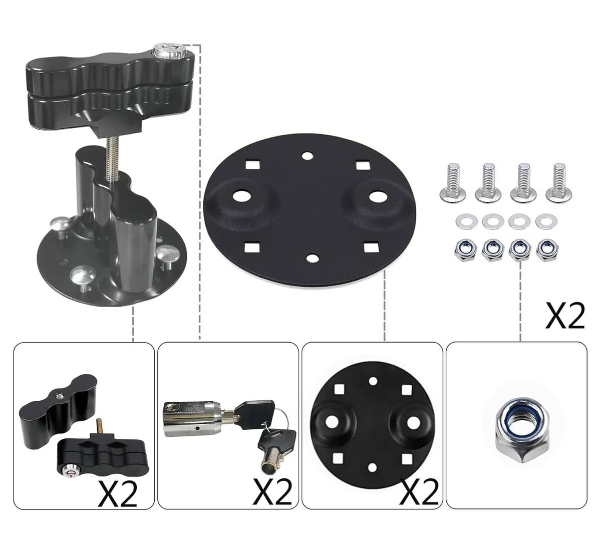 Bethesda Industrial Black For ROTOPAX Standard Pack Mount Lock RX-LOX-PM RX-PM LOX-PM
