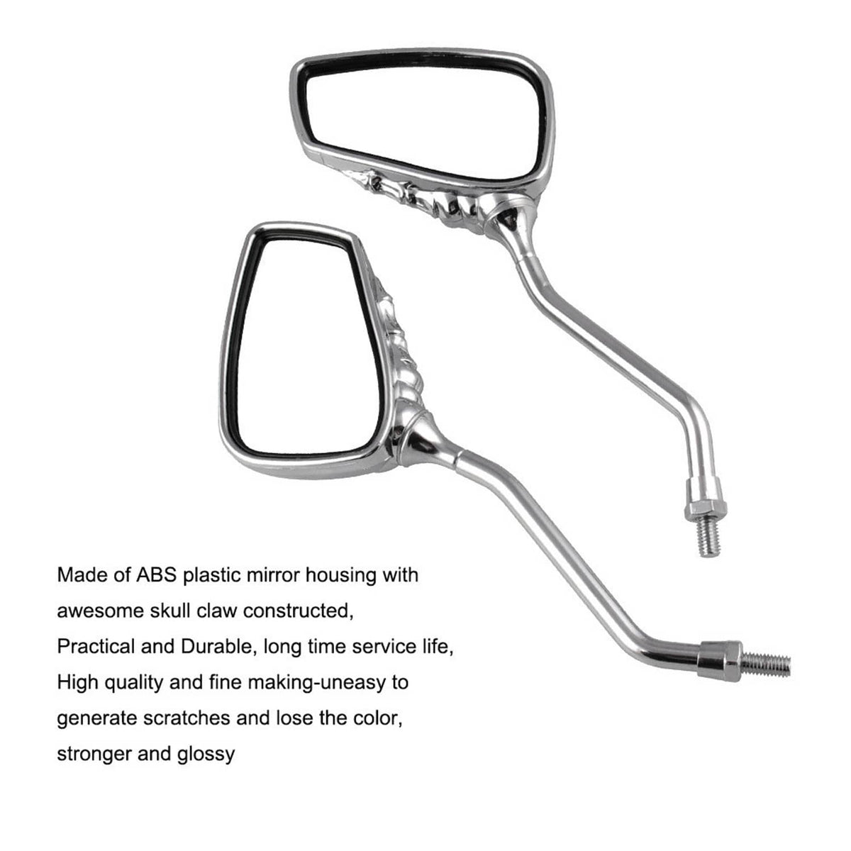 Bethesda Industrial Motorcycle Chrome Skull Skeleton Hand Rear View Side Mirrors For Harley Chopper