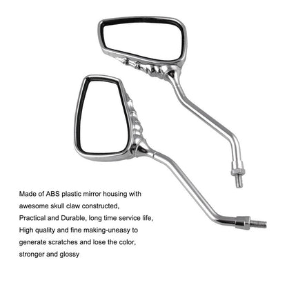 Bethesda Industrial Motorcycle Chrome Skull Skeleton Hand Rear View Side Mirrors For Harley Chopper