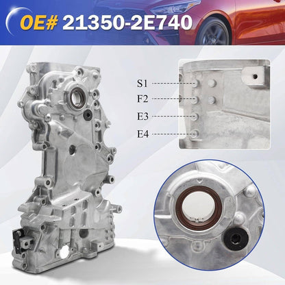 Bethesda Industrial Silver Engine Oil Pump Timing Chain Cover Fit for 2017-2020 Hyundai Elantra 2.0L