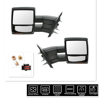 Bethesda Industrial For 2007-2014 Ford F150 Pickup Towing Power Heated Tow Mirrors Set Signal puddle