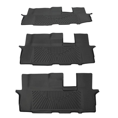 Bethesda Industrial Front & 2nd & 3rd Row TPE Floor Mats Liners Set For 2009-2015 Honda Pilot 4-Door