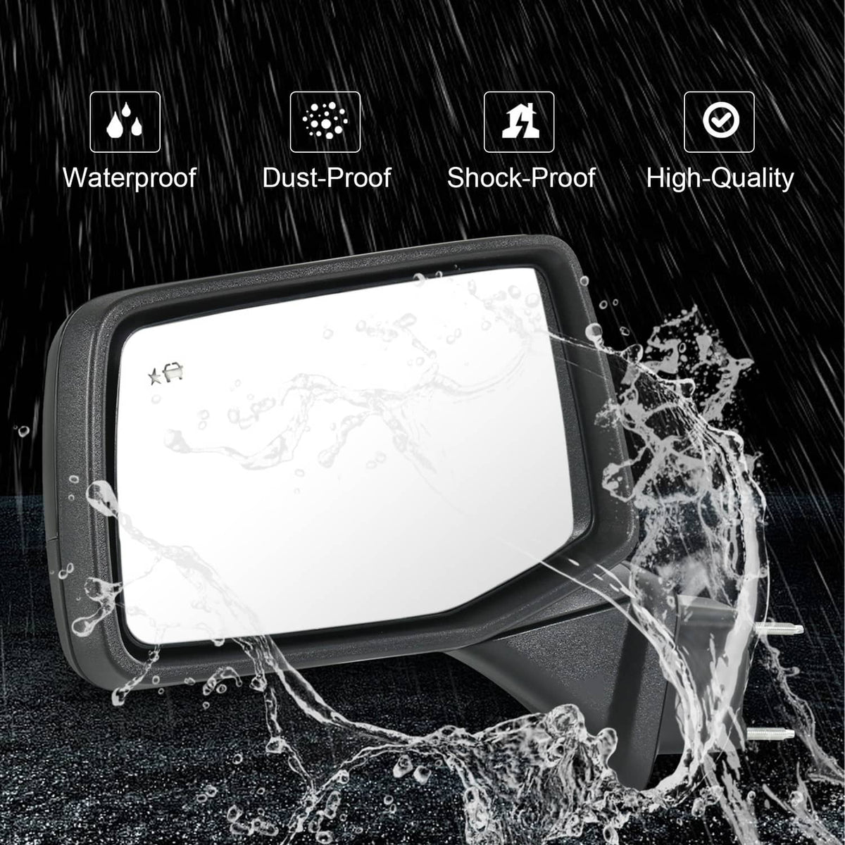 Bethesda Industrial Left Driver Side Mirror Power Heated+Puddle+BSD For 2019-2024 Silverado 1500