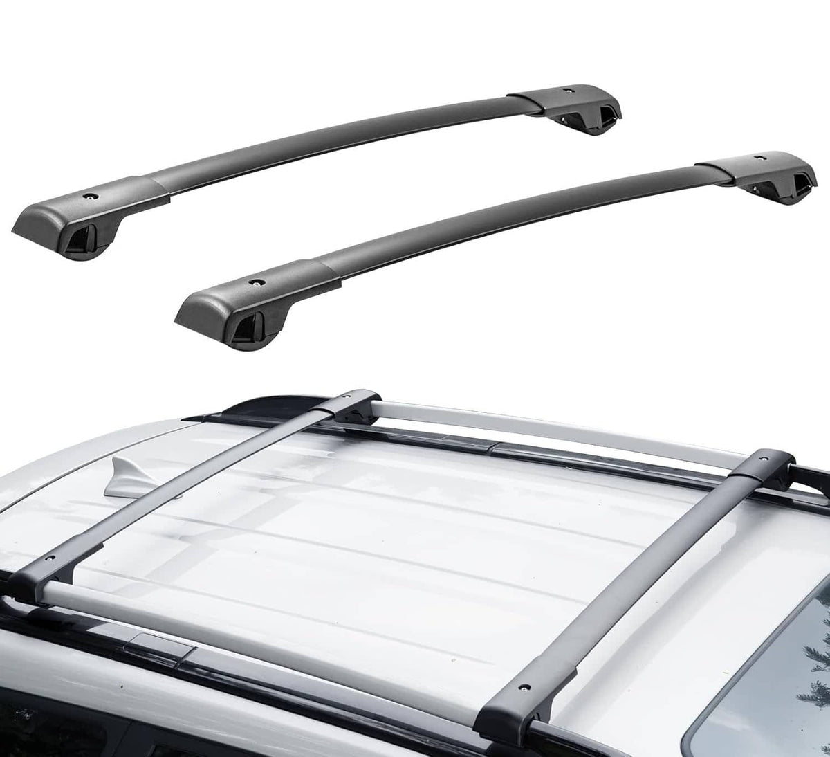 Bethesda Industrial Pair Black Aluminum Cross Bars Roof Racks Rail Fit for 2014-2024 Subaru Forester