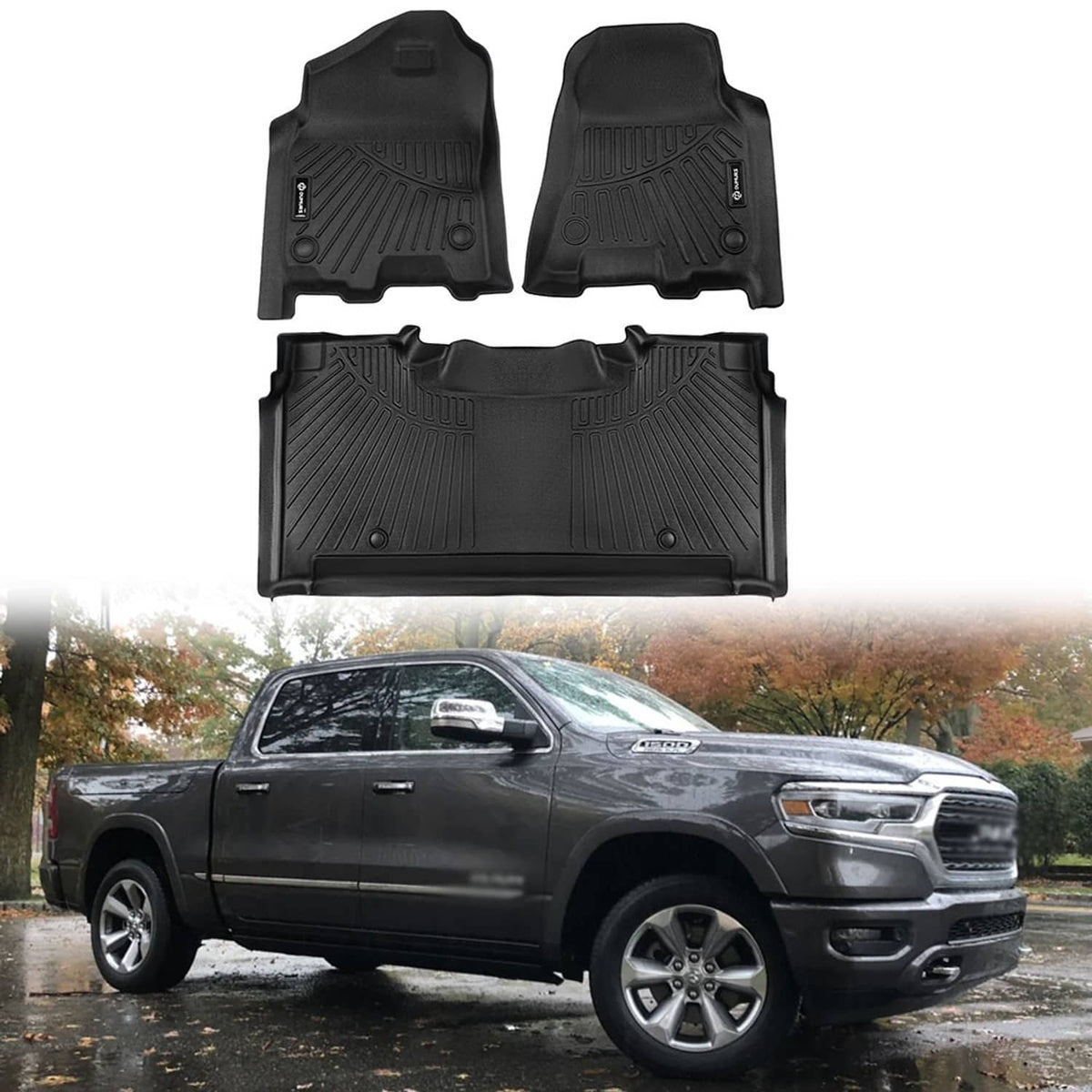 Bethesda Industrial Floor Mats for 2019-2024 Dodge Ram 1500 Crew Cab New Body (NOT Classic Models)