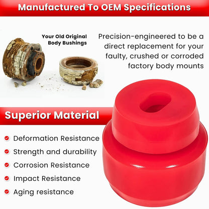 Bethesda Industrial Silicone Body Cab Mount Bushing 7-141 Kit for 1999-2014 Chevy Silverado & Sierra