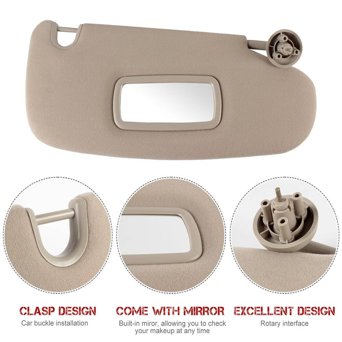 Bethesda Industrial 2Pcs Sun Visor Set Left & Right For 2002-2009 Dodge Ram 1500 2500 3500 Beige