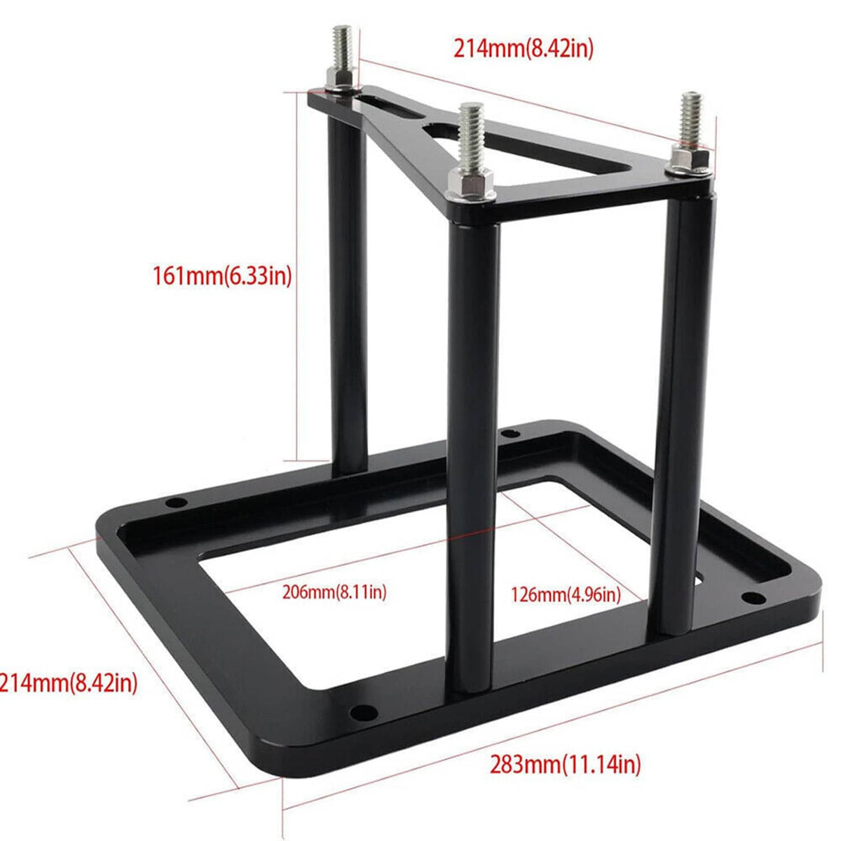Bethesda Industrial Billet Aluminum Black Battery Tray Hold Down Trunk Relocation Box Racing Mount
