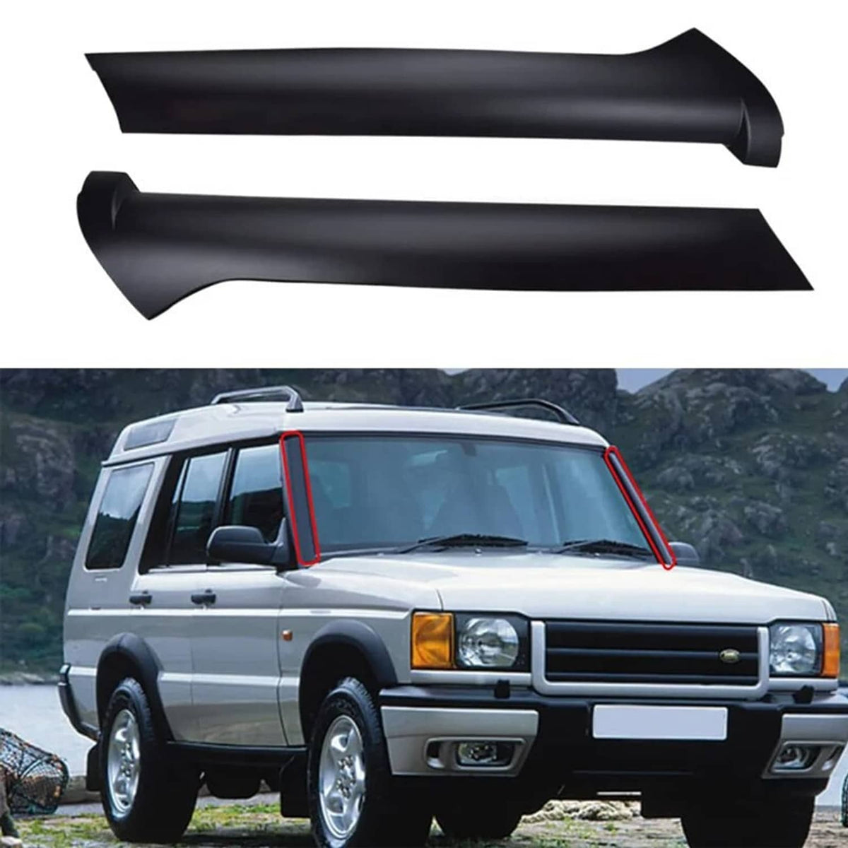 Bethesda Industrial New Windscreen Pillar Moldings & Rivets Set For 1999-2004 Land Rover Discovery
