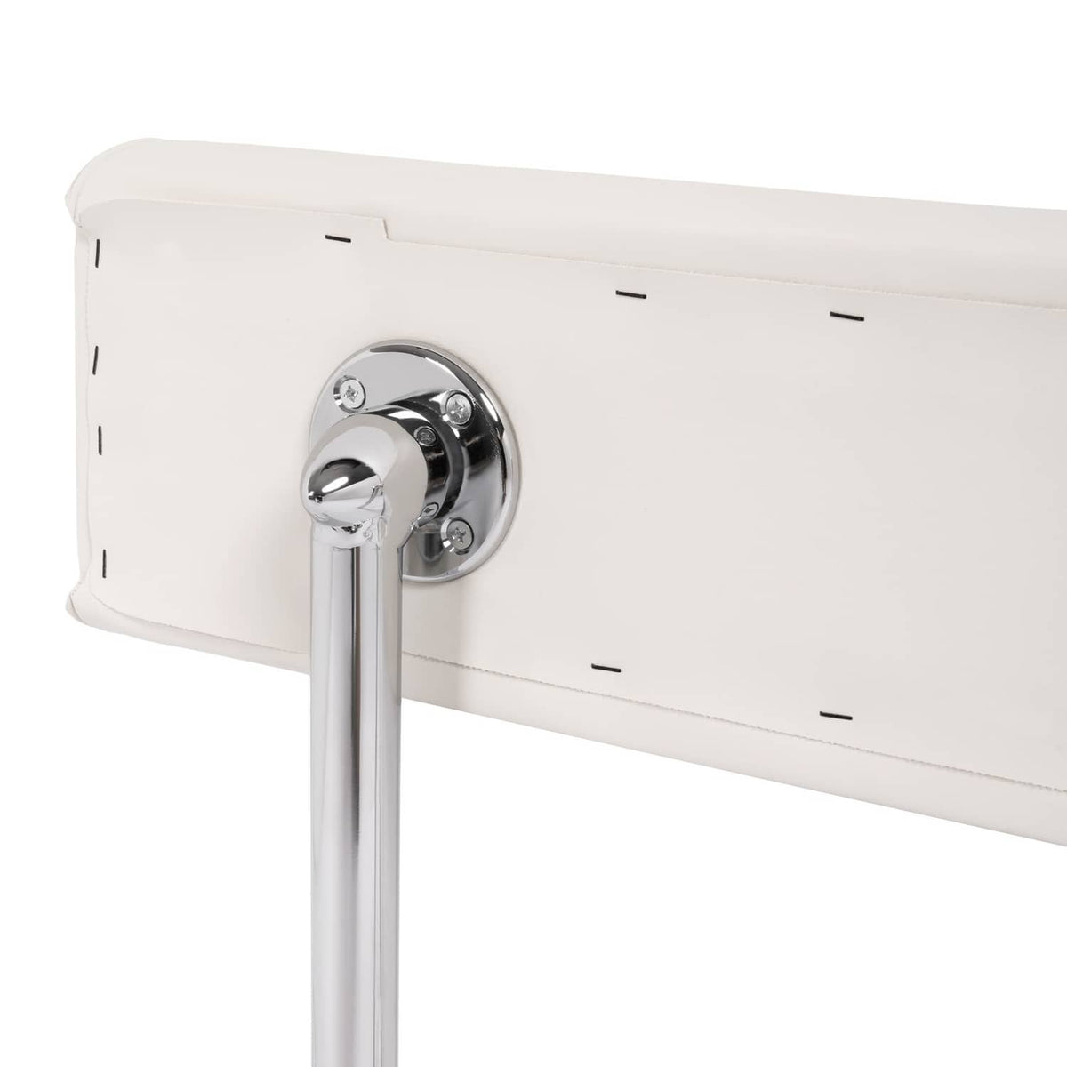 Bethesda Industrial For Universal Boat Seat Backrest W/Folding Arms Leaning Post White + Silvery
