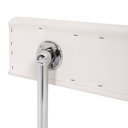 Bethesda Industrial For Universal Boat Seat Backrest W/Folding Arms Leaning Post White + Silvery