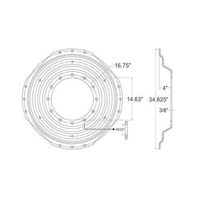 Bethesda Industrial Waffle Rim Center Yellow WNCD-12IPF-12XIFH-040JY