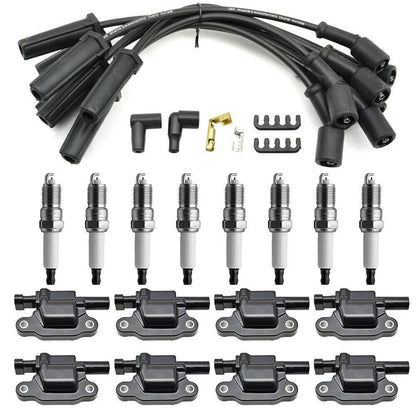 Bethesda Industrial 8 Pack UF413 Ignition Coils & 41-962 Spark Plugs w/ Spark Plug Wires For Chevy