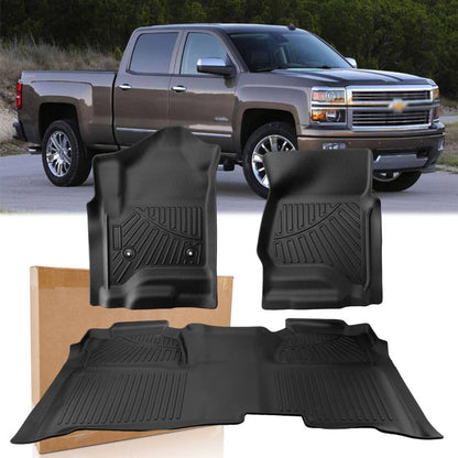 Bethesda Industrial For 2015-19 Silverado/Sierra 2500/3500 Crew Cab 1st & 2nd Row Floor Mats Set