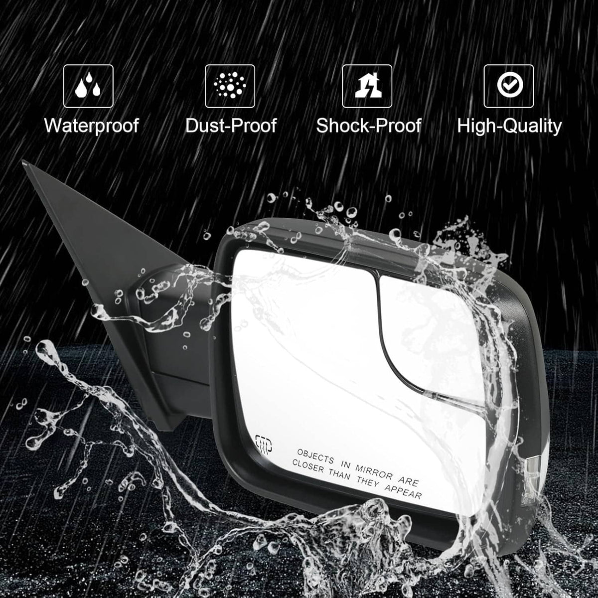 Bethesda Industrial New Heated Mirror w/Power Fold Signal Light Right For 19-24 Ram 1500 68276500AH