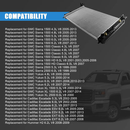 Bethesda Industrial 34 Inch Core Radiator For Chevy Silverado Suburban Cadillac Avalanche Escalade