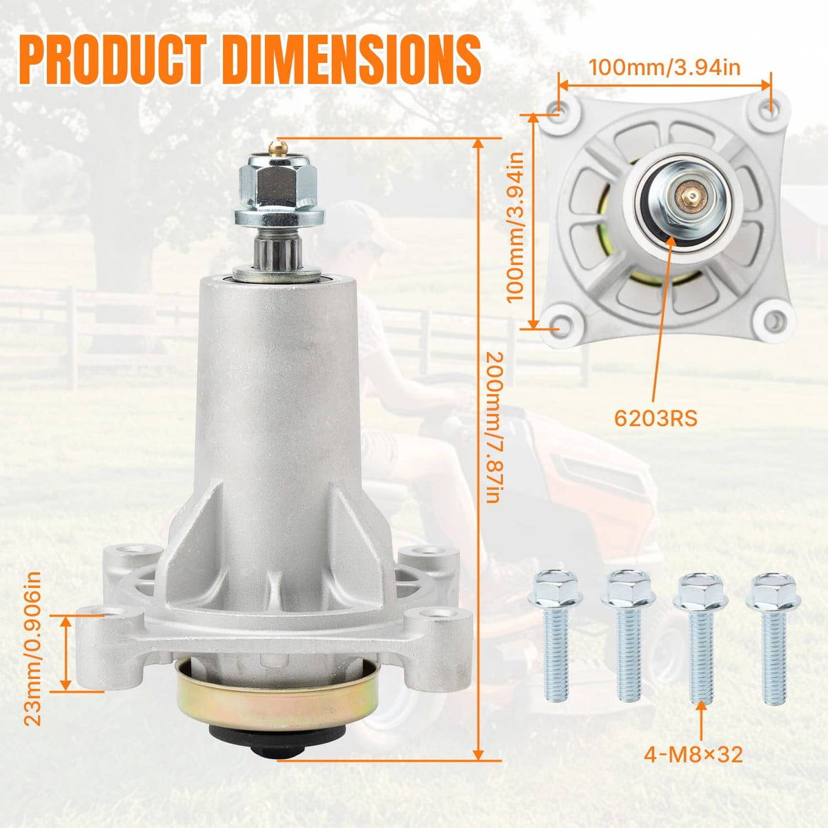 Bethesda Industrial Deck Spindle for Poulan Pro PP19A42 PP175G42 PB195H42LT PP185A42 187292 - 2Packs