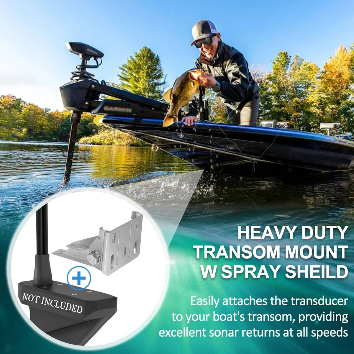 Bethesda Industrial 010-12784-02 Transom Mount Bracket, For Panoptix LVS32 Heavy Duty Transom Mount