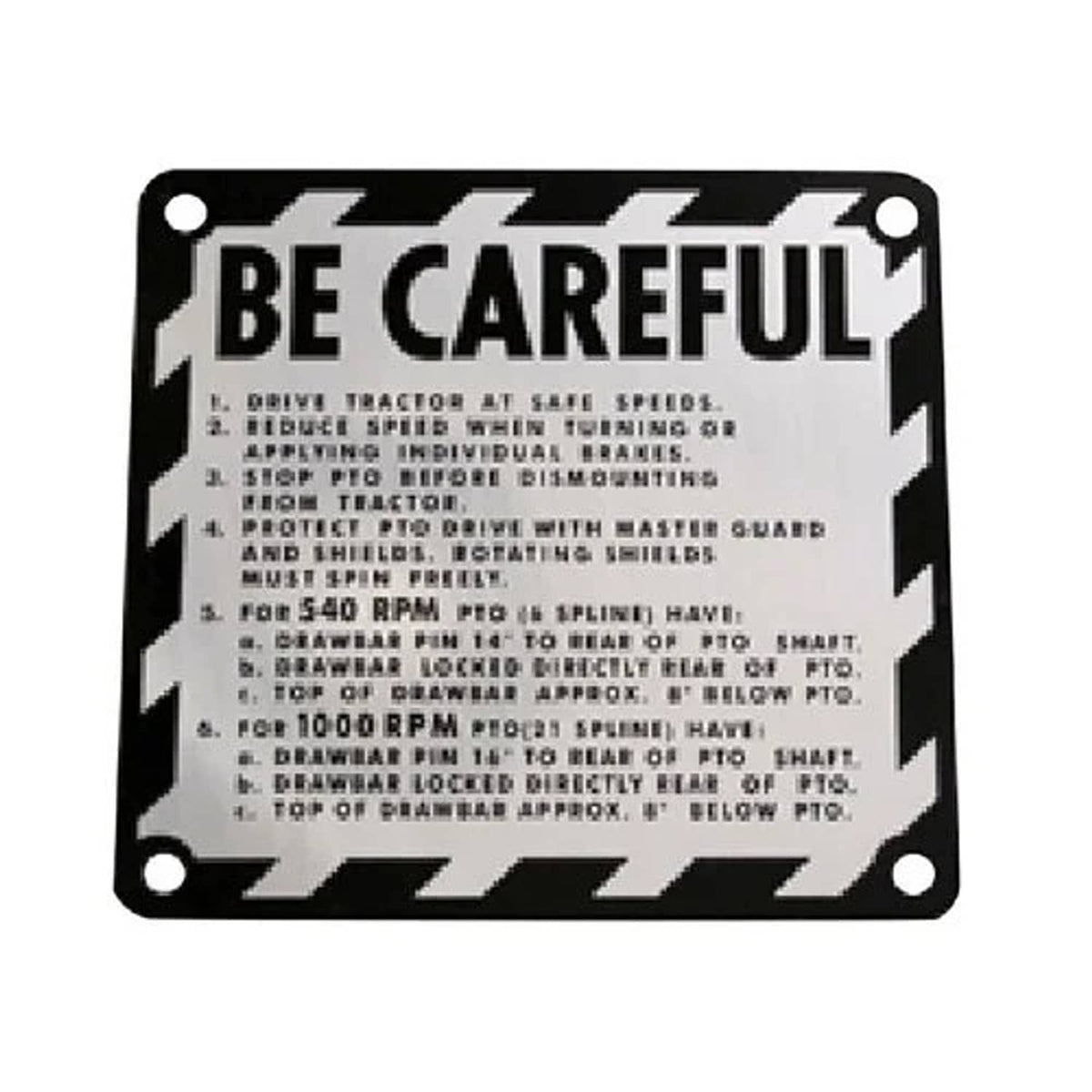 Bethesda Industrial Warning Plate fits John Deere 2510 2520 3010 3020 4000 4010 4020 4320 4520 4620