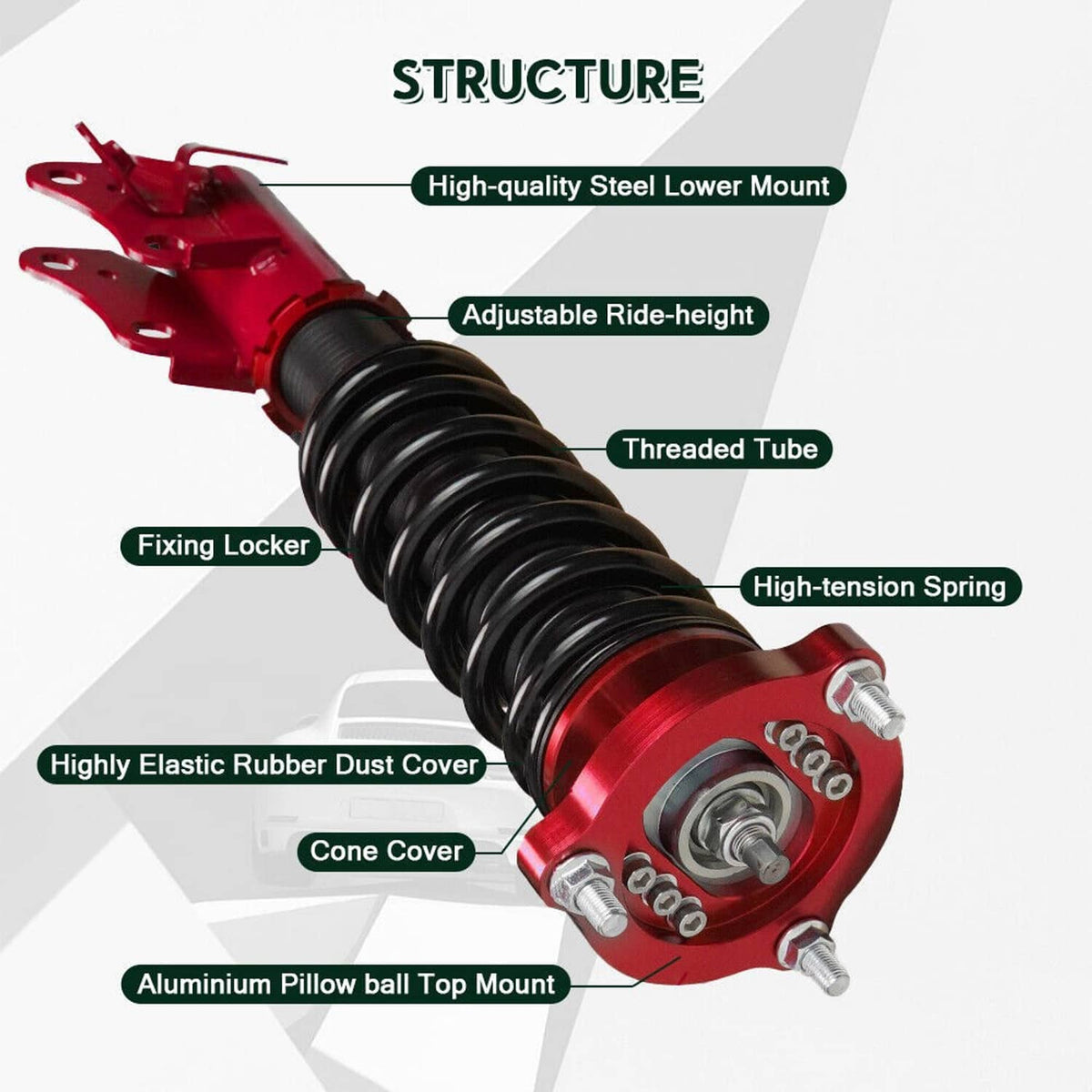Bethesda Industrial Coilovers Suspension Kits Adjustable Height Struts Shocks For 06-11 Honda Civic