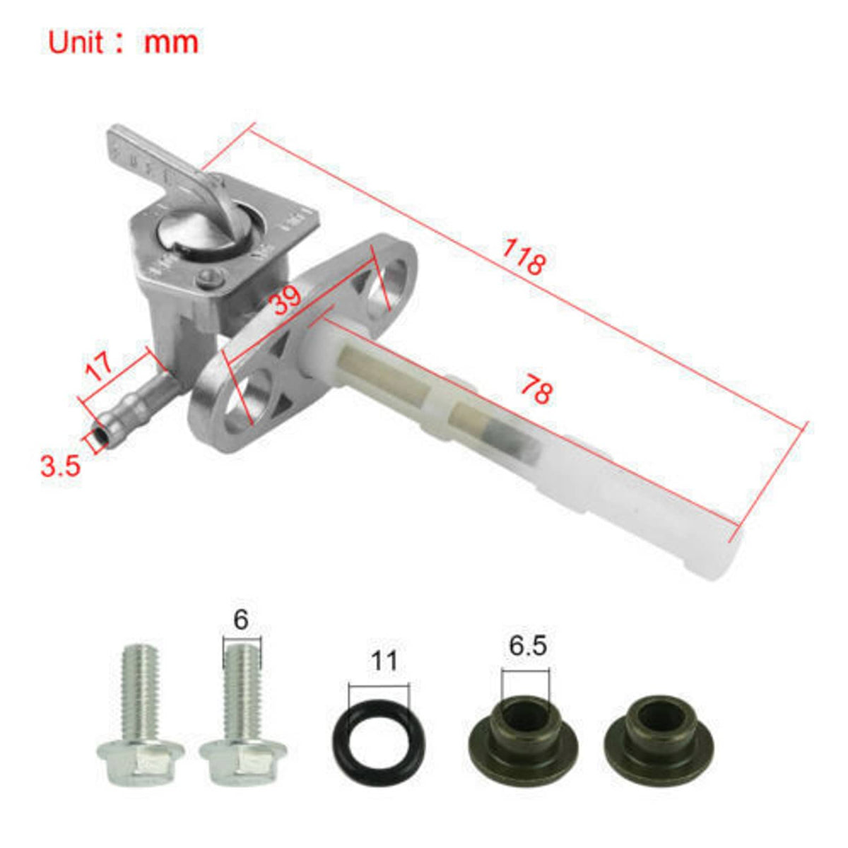 Bethesda Industrial Fuel Petcock Valve Gas Tank Shut Off Switch For Honda XR50R XR70R XR80R XR100R