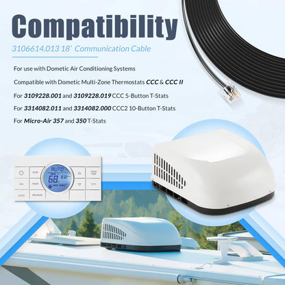 Bethesda Industrial 3106614.013 18’ RV Air Conditioner Communication Cable for Dometic Multi-Zone