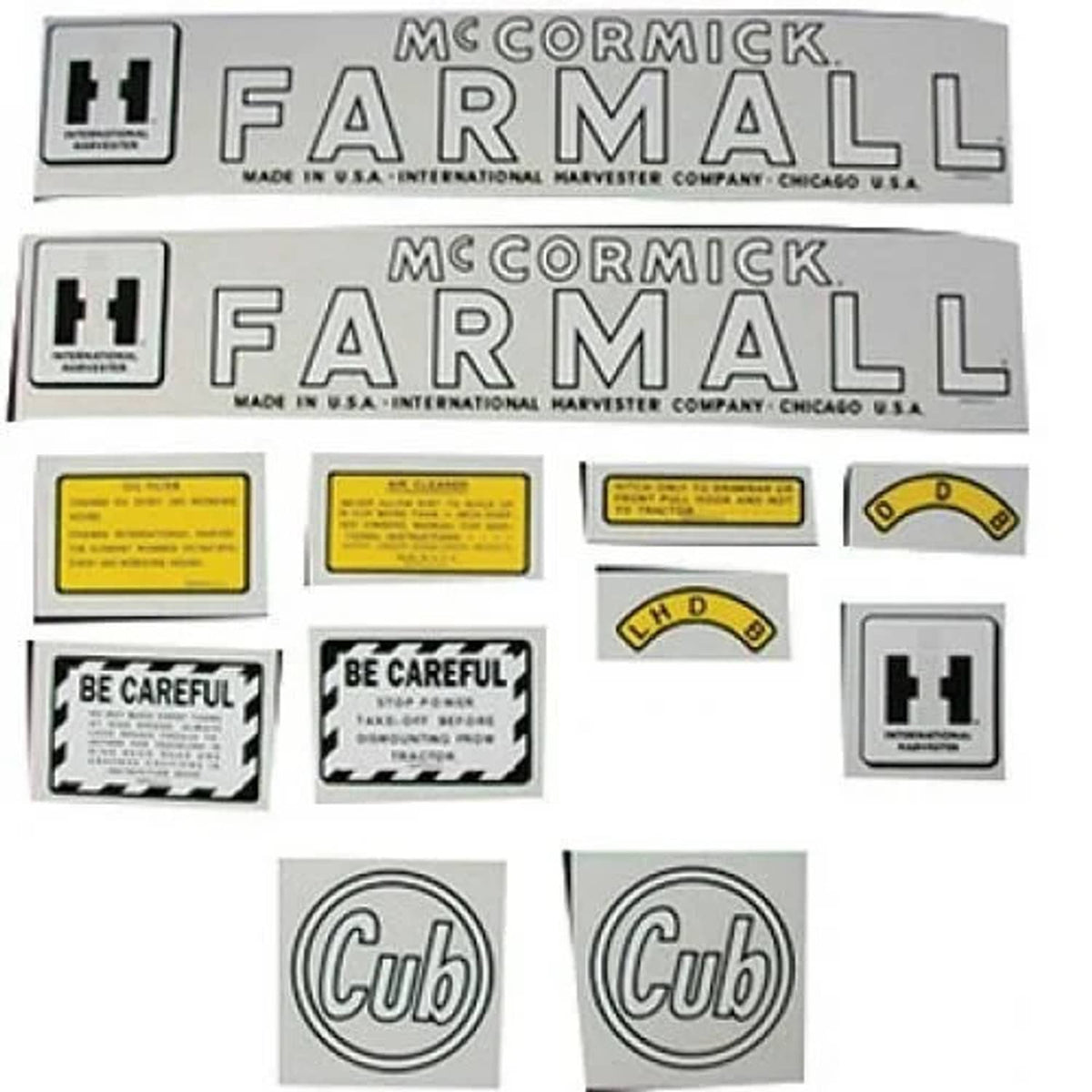 Bethesda Industrial Farmall Cub Decal Set Circle Style Mylar fits International Cub