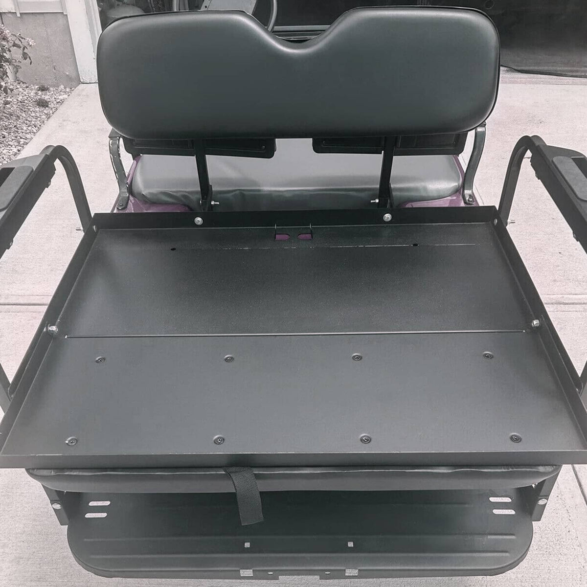 Bethesda Industrial Golf Cart Flip Folding Rear Back Seat Kit Black For EZGO Marathon Pre-1994