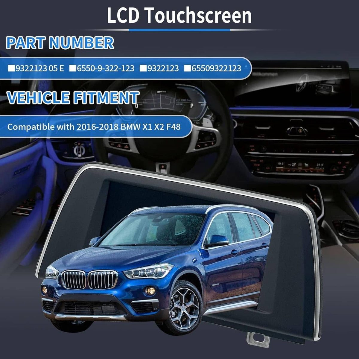 Bethesda Industrial 6.5" Information GPS Dash Display Screen For 2016-2018 BMW X1 X2 F48 932212