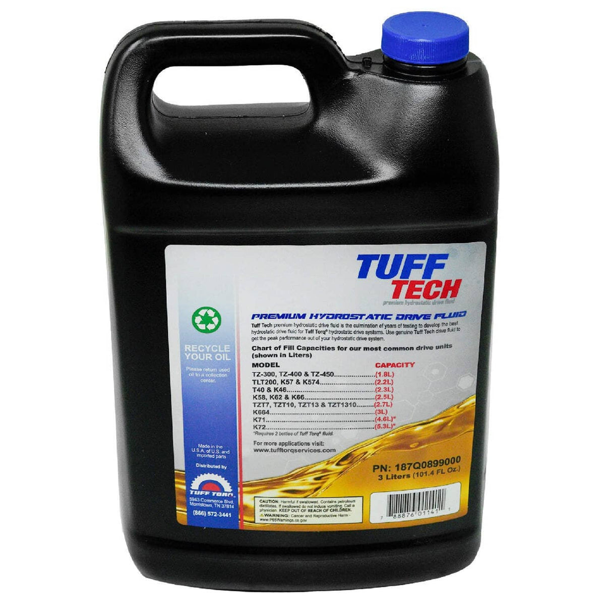 Bethesda Industrial OEM Tuff Torq Hydrostatic Transmission Oil, Tuff Tech 3L 5W50 - 187Q0899000