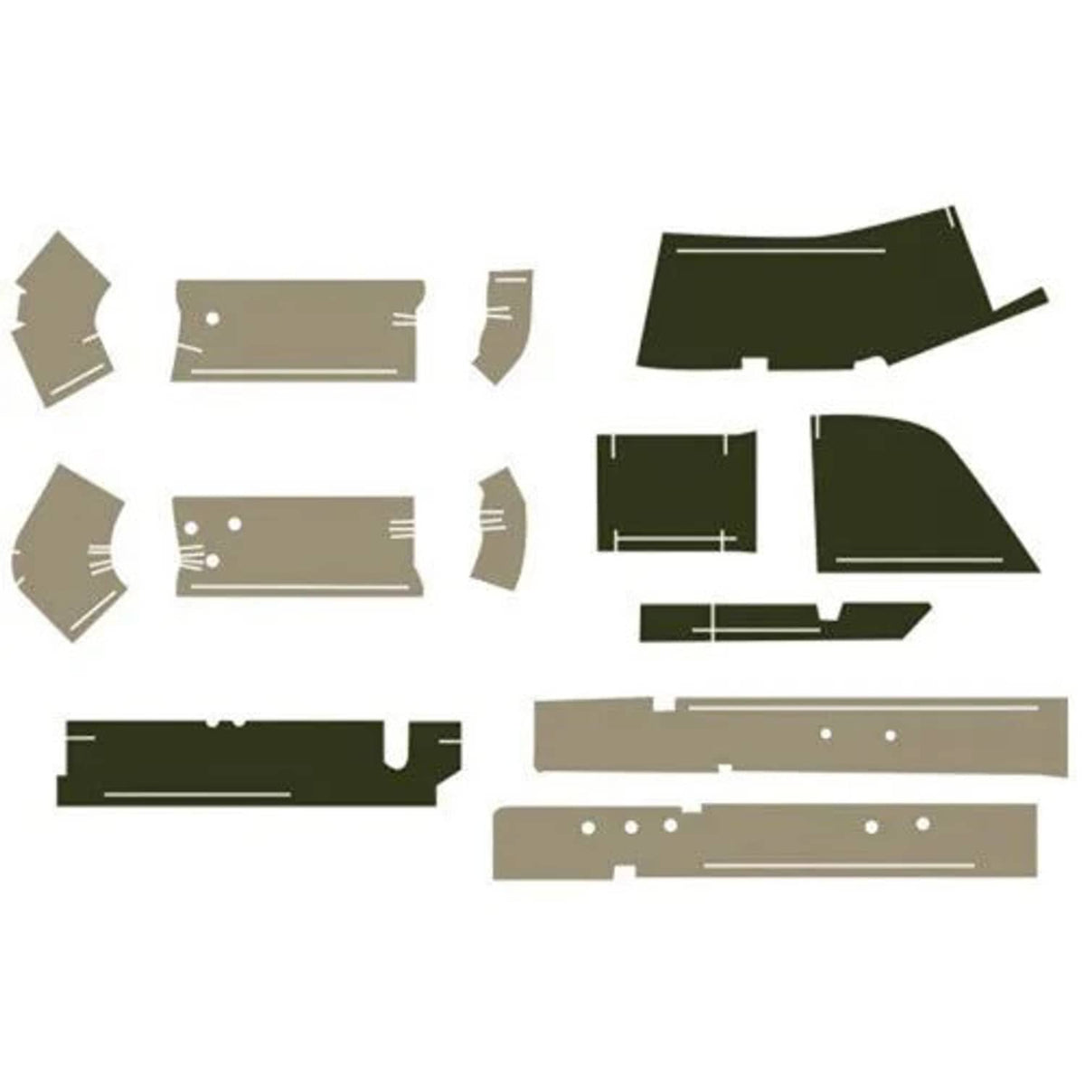 Bethesda Industrial Cab Foam Kit with Post Pieces Less Headliner - Multi-Brown/Sailcloth Tan