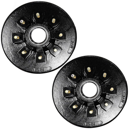 Bethesda Industrial (2) 12 in. X 2 in. Trailer Brake Hub Drum 8 on 6.5" 7000 lbs Axle 8 on 6 1/2"