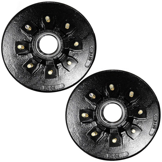 Bethesda Industrial (2) 12 in. X 2 in. Trailer Brake Hub Drum 8 on 6.5" 7000 lbs Axle 8 on 6 1/2"