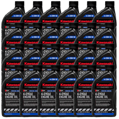 Bethesda Industrial 24PK Kawasaki 10W50 Motor 4-Cycle Engine K-Tech Oil Quart Bottles 99969-6298