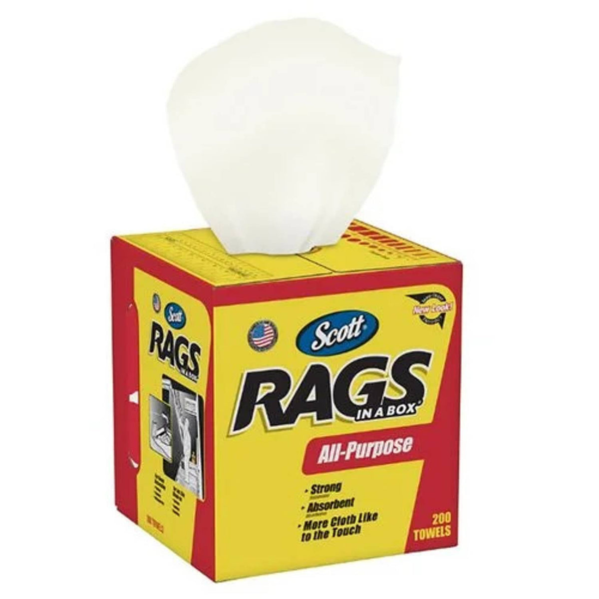 Bethesda Industrial Scott® White Shop Rags in A Box - 200 sheets fits Shop Towels / Cleaners