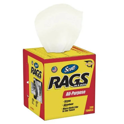 Bethesda Industrial Scott® White Shop Rags in A Box - 200 sheets fits Shop Towels / Cleaners