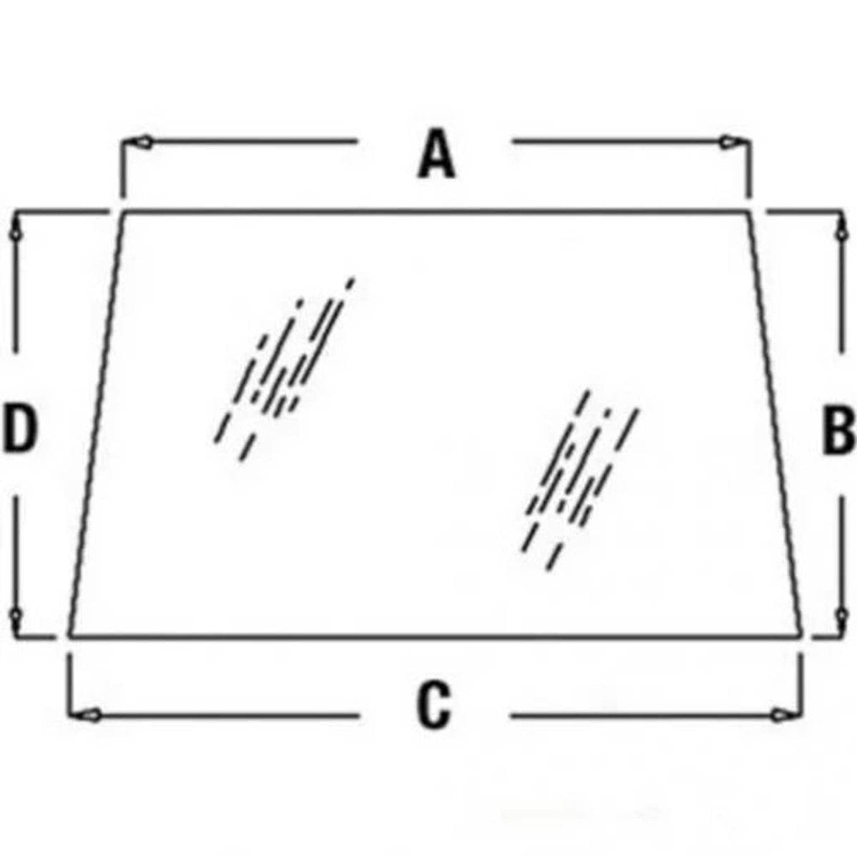 Bethesda Industrial Cab Glass - Front Fixed Windshield fits John Deere 6110 6310 6320 6420 L112972