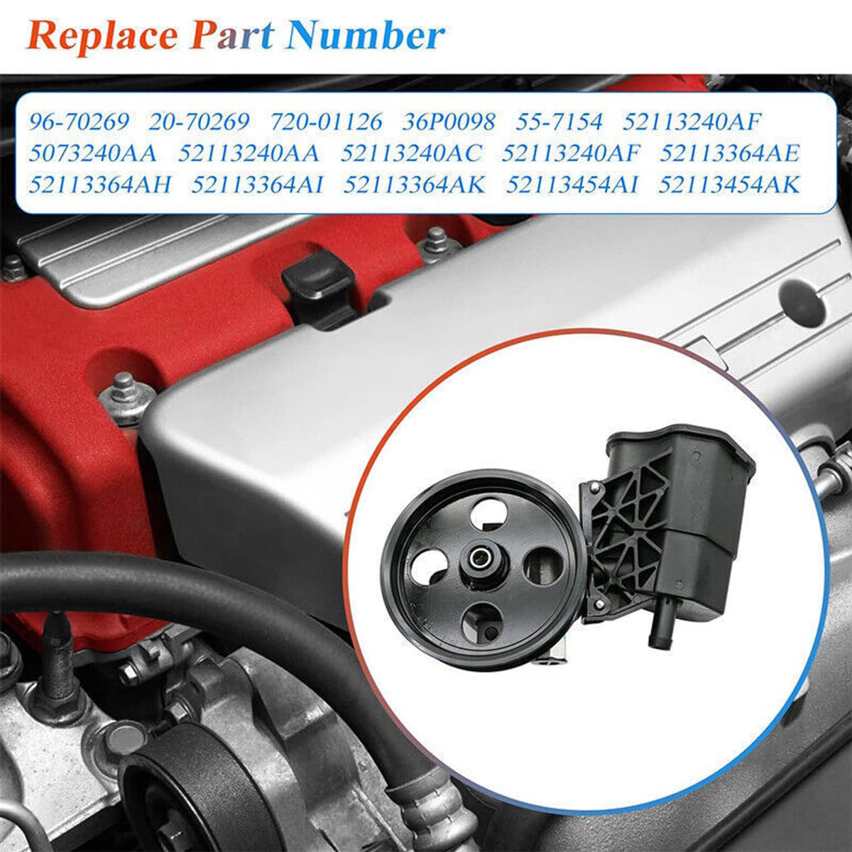 Bethesda Industrial New Power Steering Pump w/ Reservoir & Pulley For 04-07 Dodge Ram 1500 3.7L 4.7L