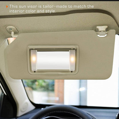 Bethesda Industrial Left Driver Side Sun Visor w/ Light & Mirror For 2008-2017 Honda Accord Beige