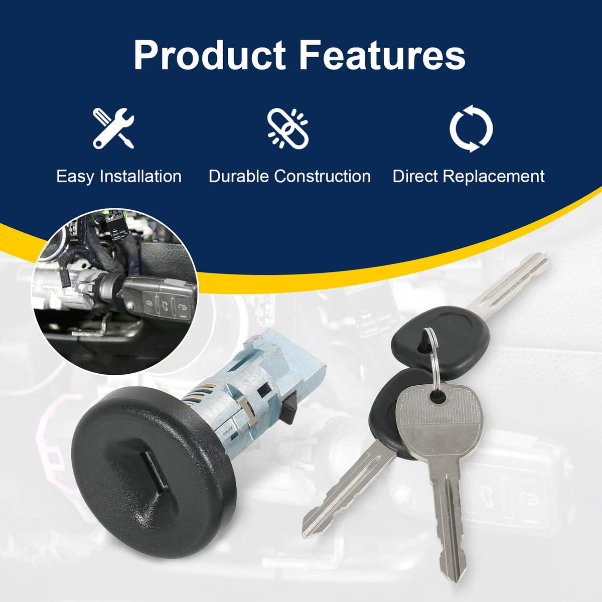 Bethesda Industrial IGNITION LOCK CYLINDER For 2007-2013 SILVERADO TAHOE YUKON GMC SIERRA & MORE