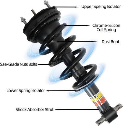 Bethesda Industrial 4Pcs Front Rear Shock Struts w/Magneride For 2007-2014 Cadillac Chevrolet GMC