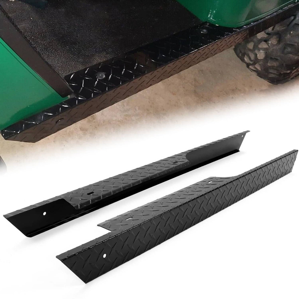 Bethesda Industrial For EZGO TXT 94-13 Golf Cart Passenger & Driver Side Diamond Plate Rocker Panel