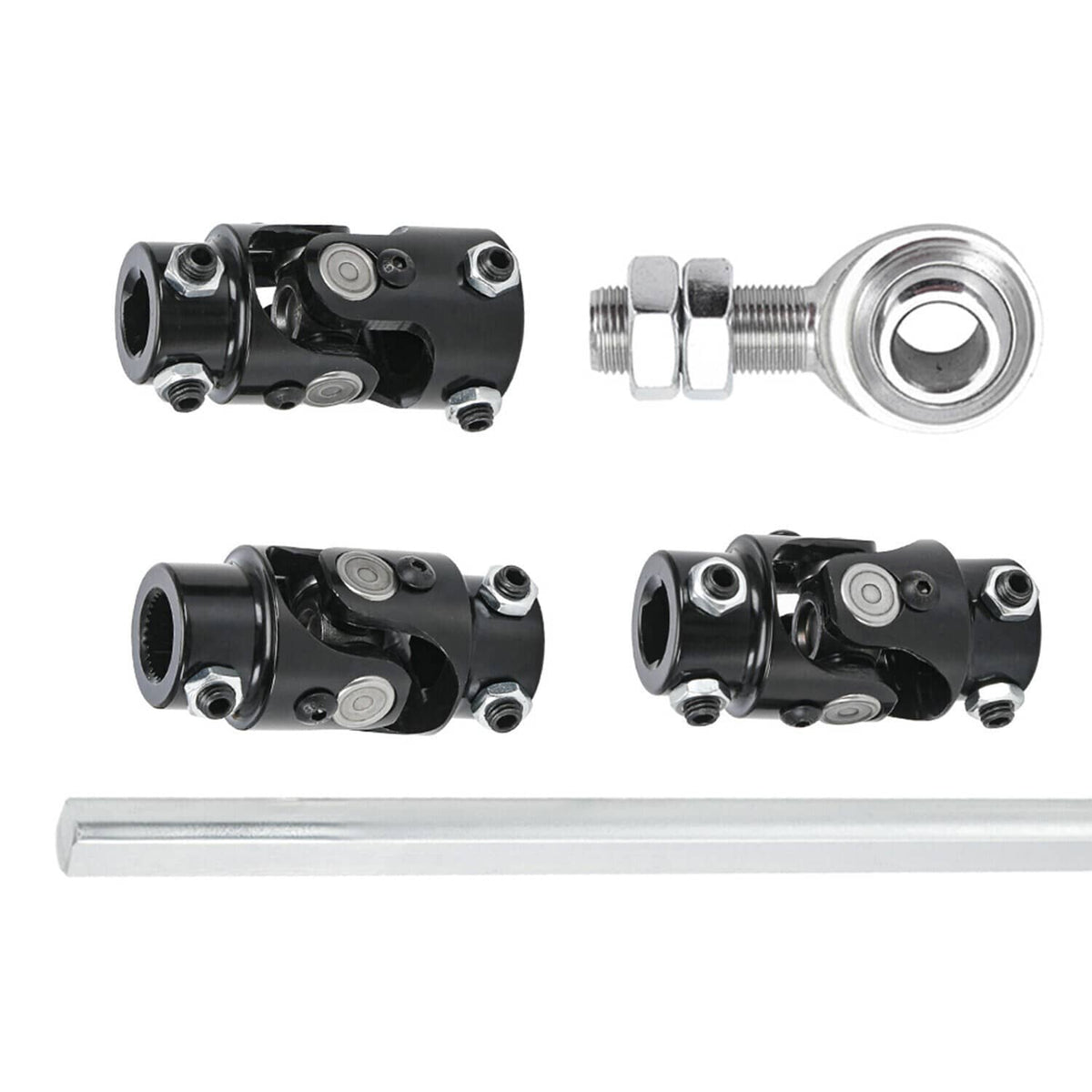 Bethesda Industrial Black Steering Box U Joint 36" Steel Steering Shaft & 3/4" Support Bearing GM