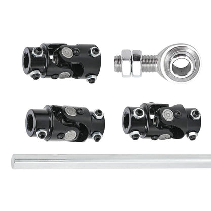 Bethesda Industrial Black Steering Box U Joint 36" Steel Steering Shaft & 3/4" Support Bearing GM