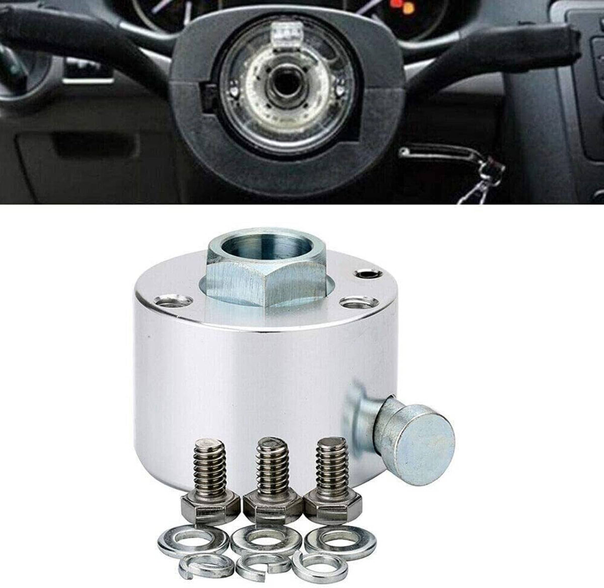 Bethesda Industrial Silver Steering Wheel Quick Release Disconnect Hub 3/4" Shaft Size For IMCA NHRA