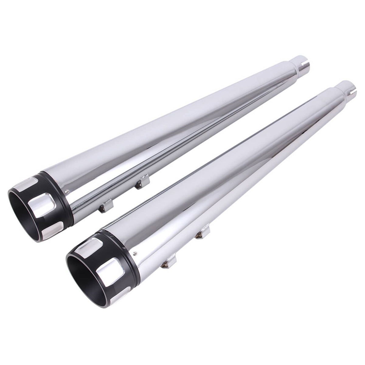 Bethesda Industrial Left Right Megaphone Exhaust Pipes for Harley Touring 1995-2016 Road King Glide