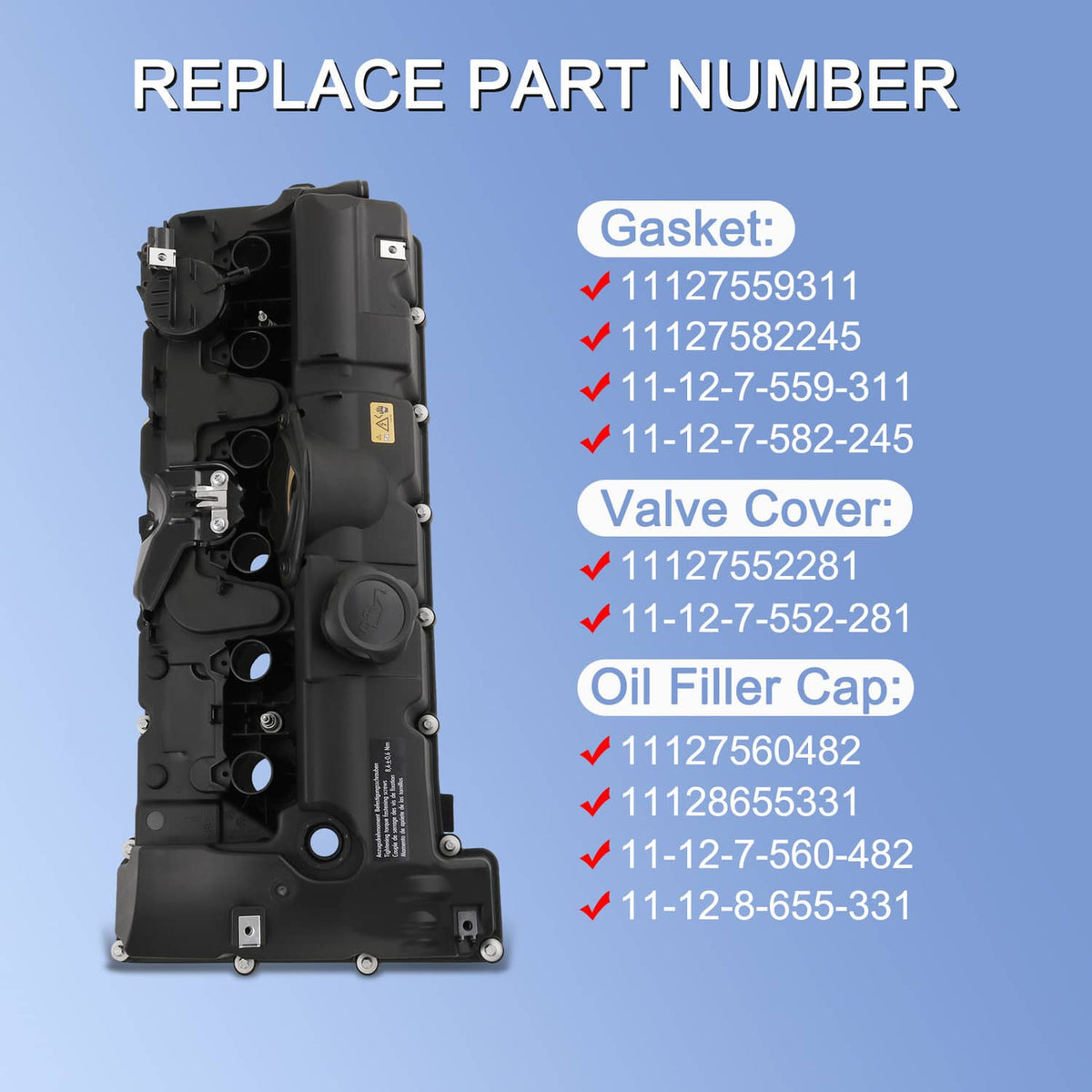Bethesda Industrial Valve Cover w/ Gasket & Bolts For BMW E70 E82 E90 X5 128i 328i 528i 11127552281